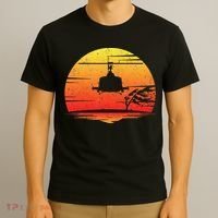 Uh1 Huey Retro Helicopter Vintage Style Vietnam Chopper T-Shirt thumb 3
