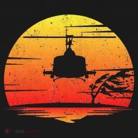 Uh1 Huey Retro Helicopter Vintage Style Vietnam Chopper T-Shirt thumb 7