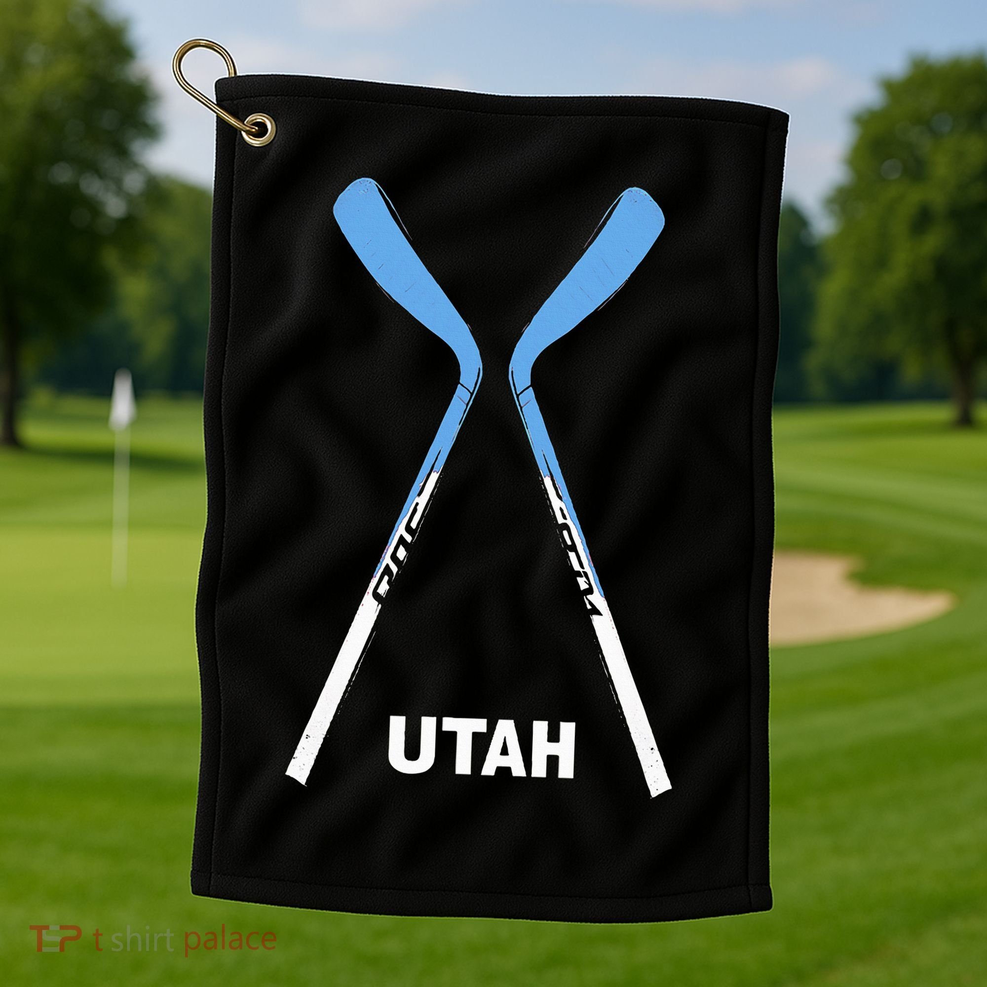 Utah Hockey Sticks Golf Towel