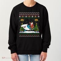 Ugly Hammerhead Shark Xmas Gift Santa Riding Shark Christmas Gift Women's Sweatshirt thumb 0