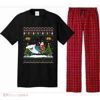 Ugly Hammerhead Shark Xmas Gift Santa Riding Shark Christmas Gift Pajama Set thumb 0