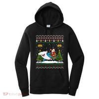 Ugly Hammerhead Shark Xmas Gift Santa Riding Shark Christmas Gift Women's Hoodie thumb 0