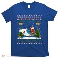 Ugly Hammerhead Shark Xmas Gift Santa Riding Shark Christmas Gift T-Shirt thumb 0