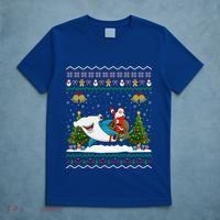 Ugly Hammerhead Shark Xmas Gift Santa Riding Shark Christmas Gift T-Shirt thumb 5