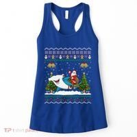 Ugly Hammerhead Shark Xmas Gift Santa Riding Shark Christmas Gift Women's Tank Top thumb 0