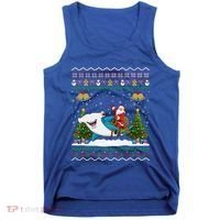Ugly Hammerhead Shark Xmas Gift Santa Riding Shark Christmas Gift Tank Top thumb 0