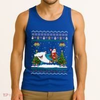Ugly Hammerhead Shark Xmas Gift Santa Riding Shark Christmas Gift Tank Top thumb 3