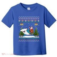 Ugly Hammerhead Shark Xmas Gift Santa Riding Shark Christmas Gift Toddler T-Shirt thumb 0