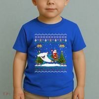 Ugly Hammerhead Shark Xmas Gift Santa Riding Shark Christmas Gift Toddler T-Shirt thumb 2