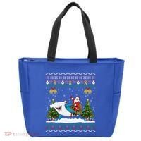 Ugly Hammerhead Shark Xmas Gift Santa Riding Shark Christmas Gift Tote Bag thumb 0
