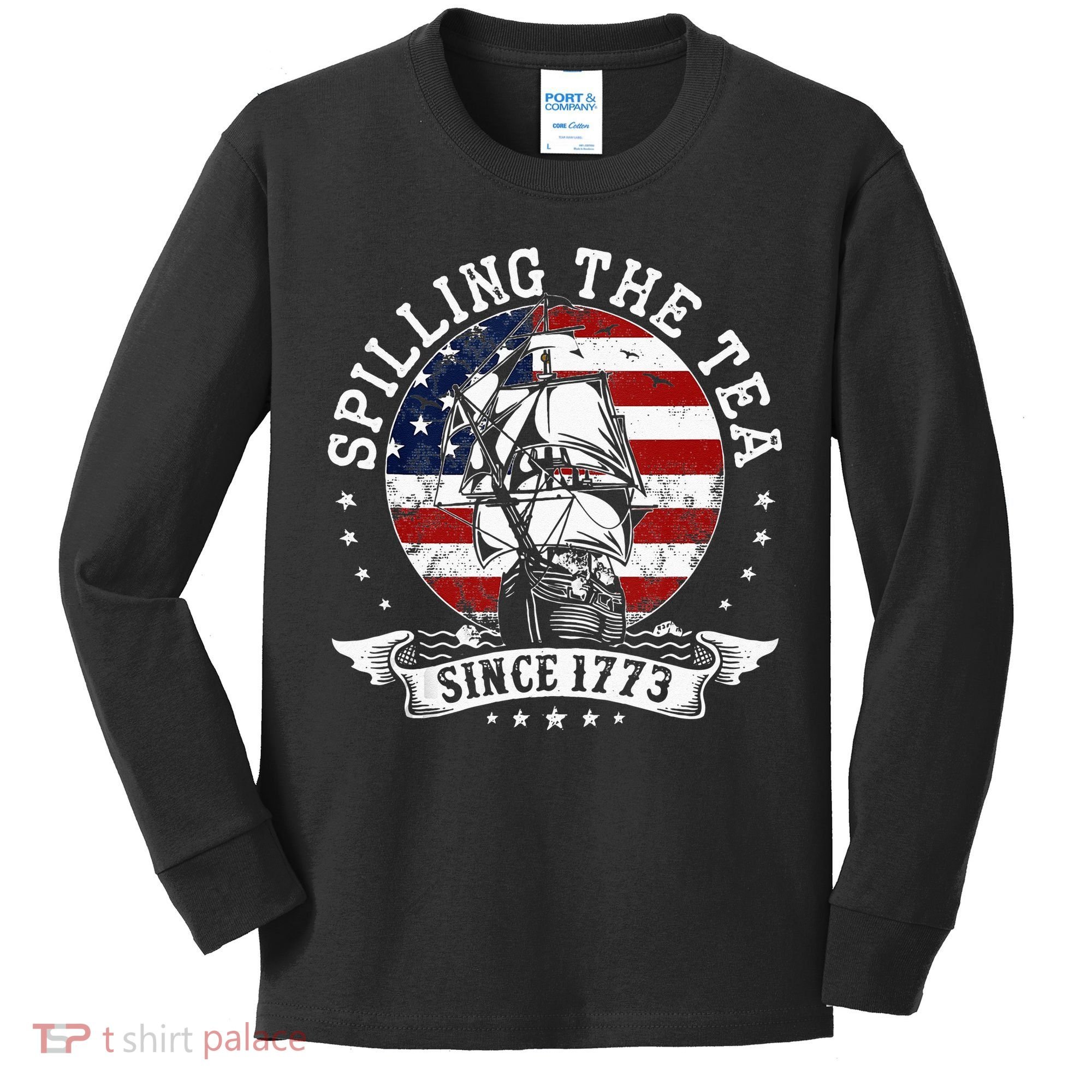 Us History Teacher Historian Spilling The Tea Since 1773 Kids Long Sleeve Shirt