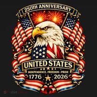 USA Independence 250th Anniversary 1776 2026 Button thumb 1