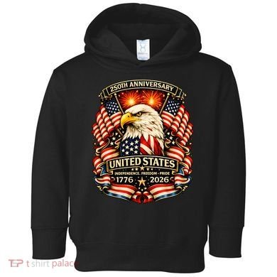 USA Independence 250th Anniversary 1776 2026 Toddler Hoodie