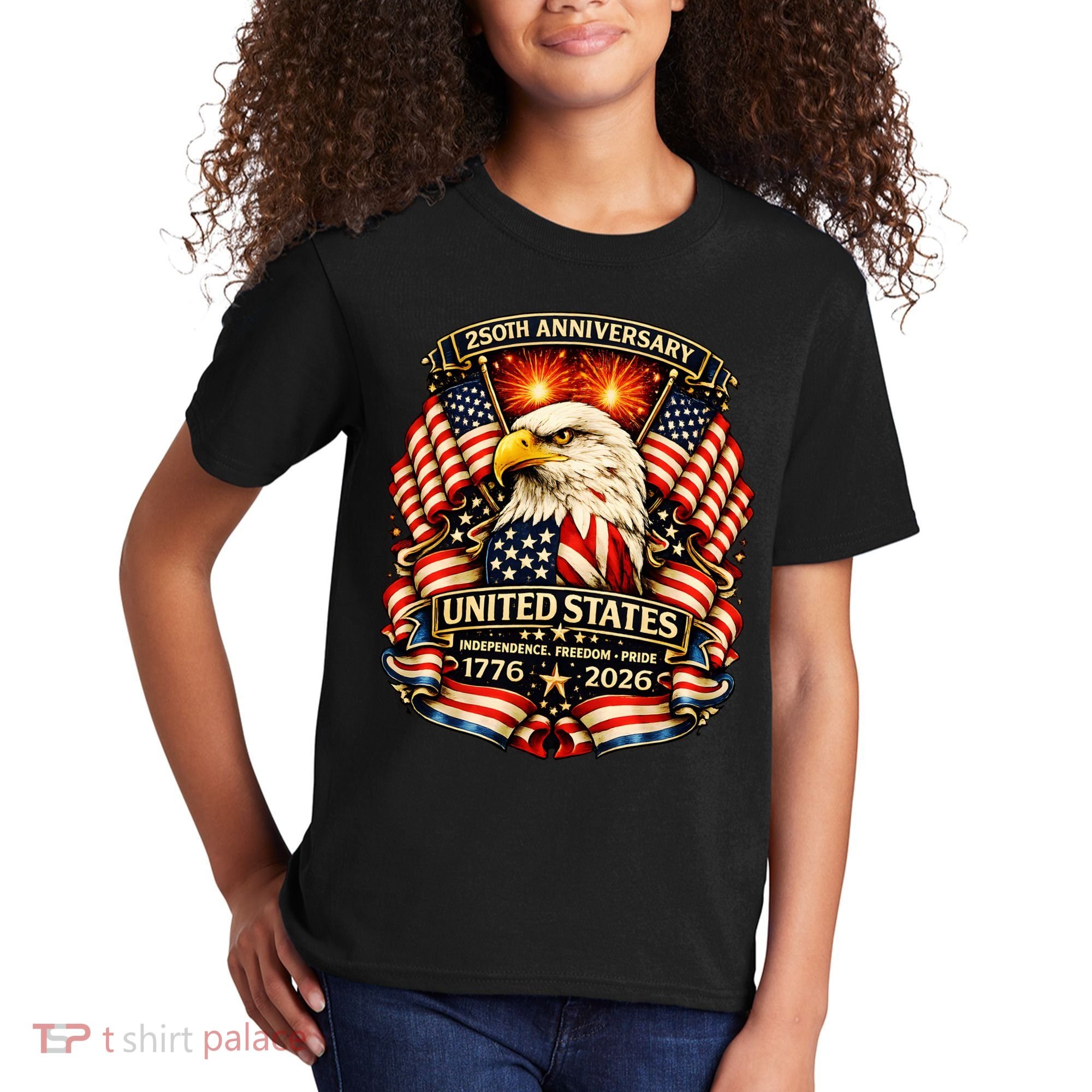 USA Independence 250th Anniversary 1776 2026 Kids T-Shirt
