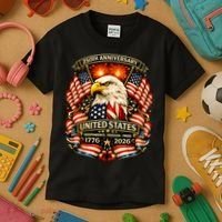 USA Independence 250th Anniversary 1776 2026 Kids T-Shirt thumb 3