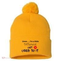 Umm I’M A Little Different Get Used Pom Pom 12in Knit Beanie thumb 0