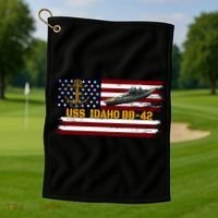 Uss Idaho Bbgift42 Ww2 Battleship Warship Veterans Day Father's Cool Gift Golf Towel thumb 1