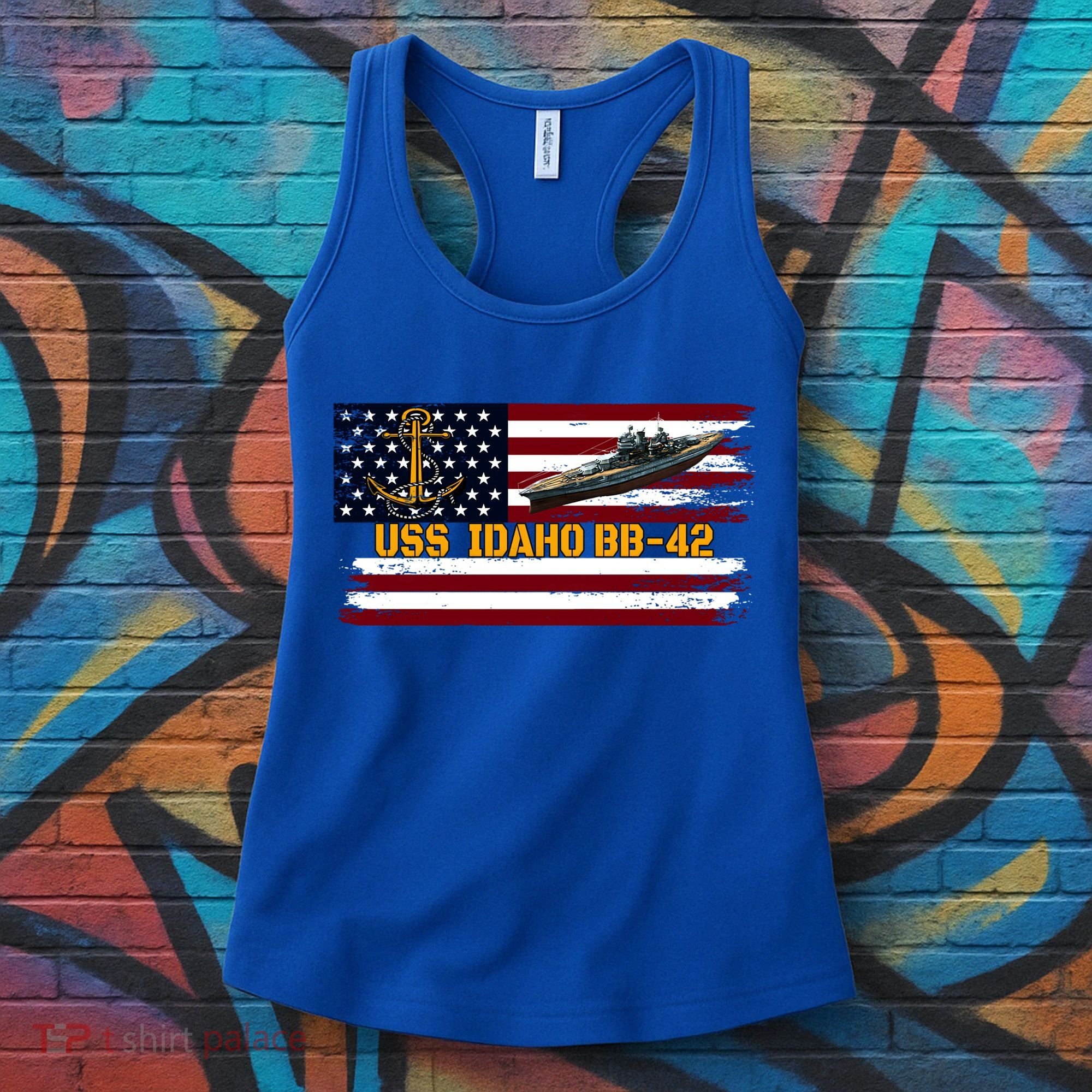 Uss Idaho Bbgift42 Ww2 Battleship Warship Veterans Day Father's Cool Gift Women's Tank Top
