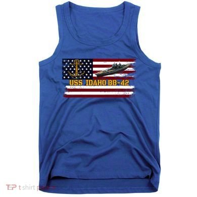 Uss Idaho Bbgift42 Ww2 Battleship Warship Veterans Day Father's Cool Gift Tank Top