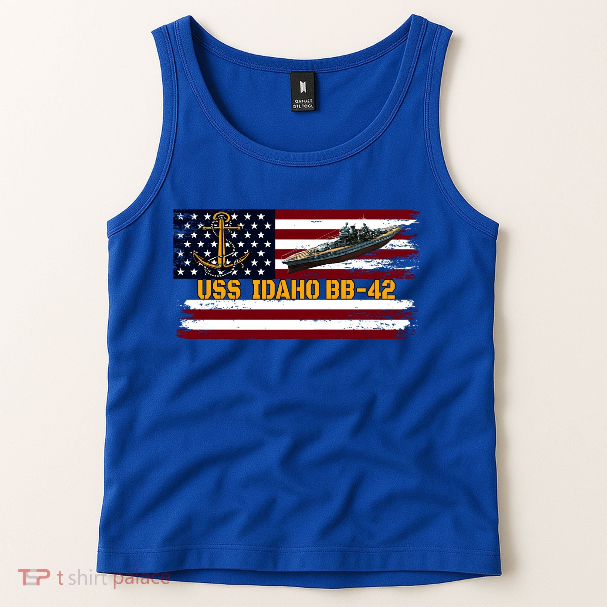 Uss Idaho Bbgift42 Ww2 Battleship Warship Veterans Day Father's Cool Gift Tank Top
