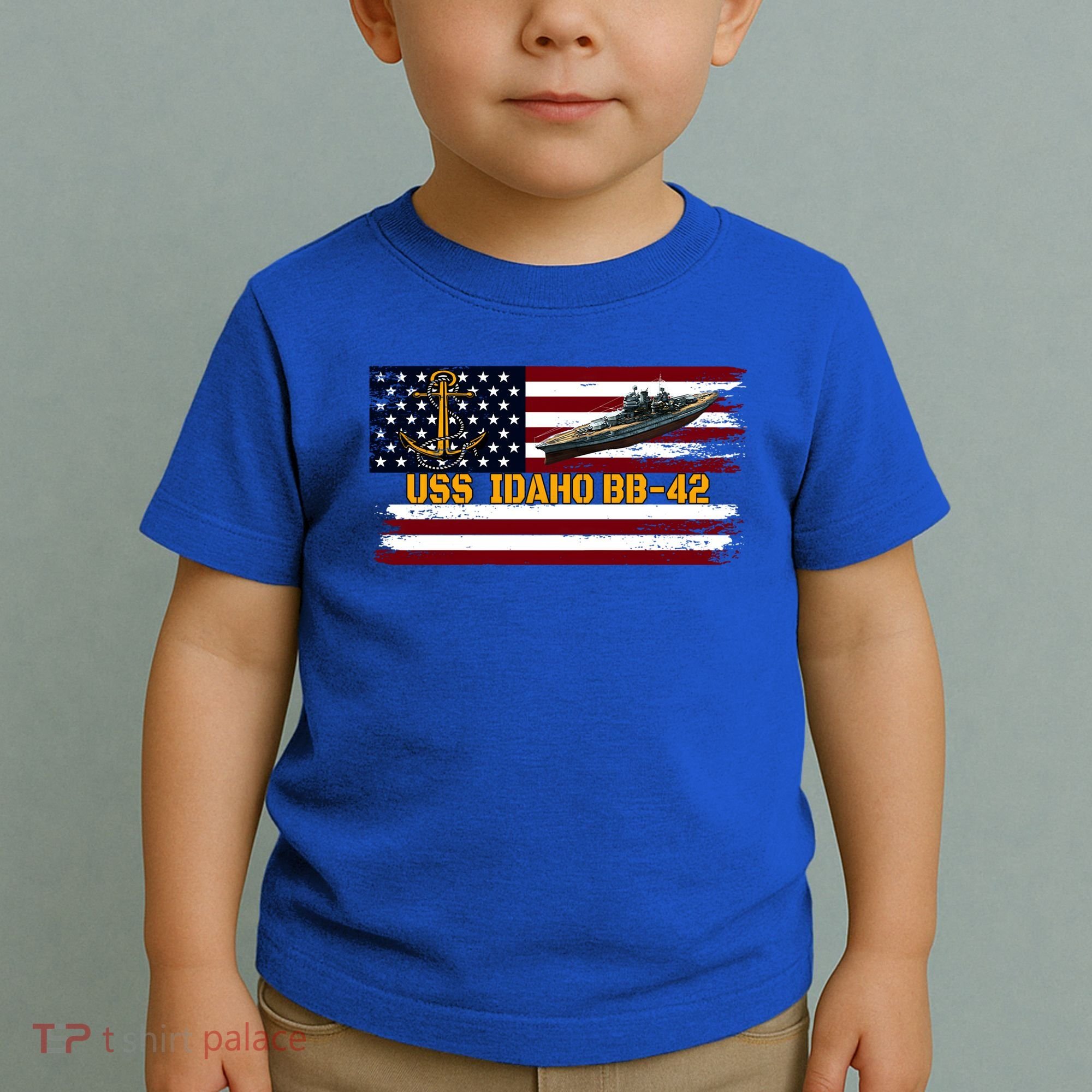 Uss Idaho Bbgift42 Ww2 Battleship Warship Veterans Day Father's Cool Gift Toddler T-Shirt
