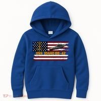 Uss Idaho Bbgift42 Ww2 Battleship Warship Veterans Day Father's Cool Gift Kids Hoodie thumb 0