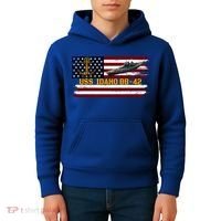 Uss Idaho Bbgift42 Ww2 Battleship Warship Veterans Day Father's Cool Gift Kids Hoodie thumb 4