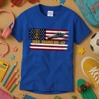 Uss Idaho Bbgift42 Ww2 Battleship Warship Veterans Day Father's Cool Gift Kids T-Shirt thumb 3