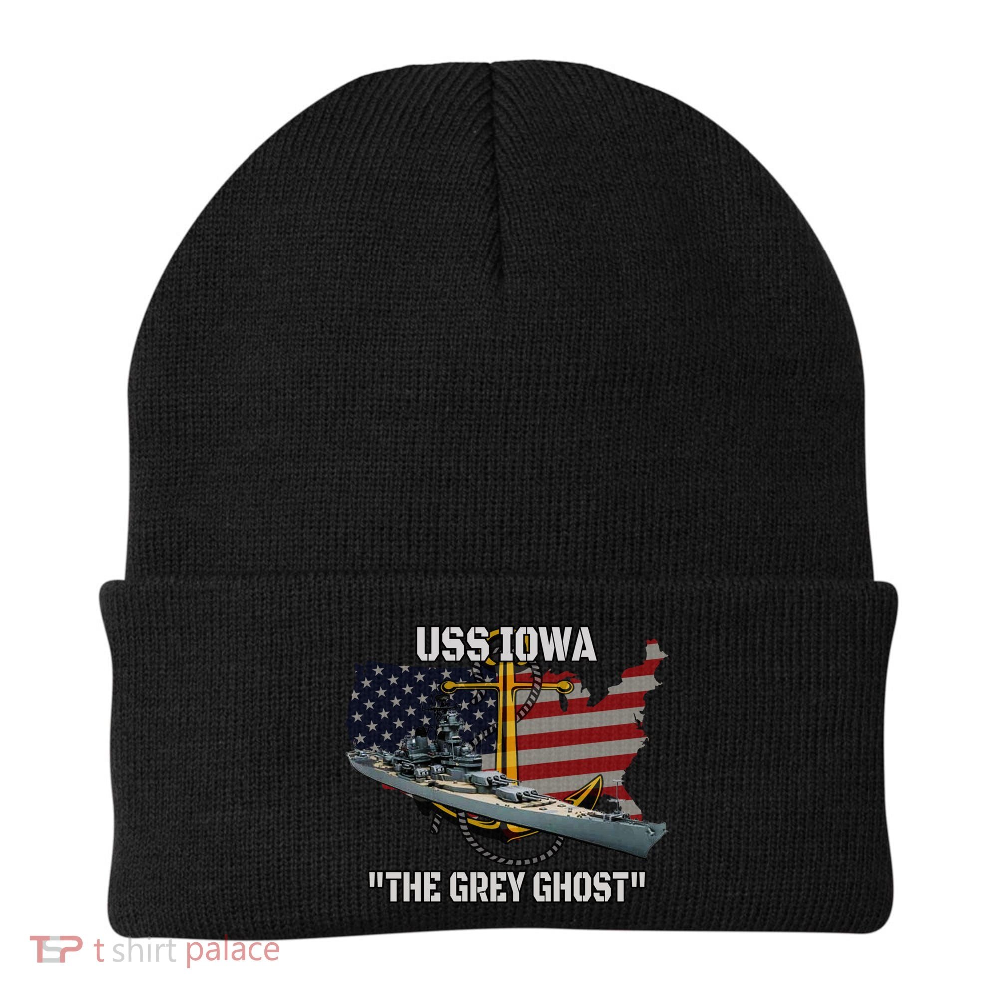 Uss Iowa Battleship Veterans Day Warship Bb61 FatherS Day Cute Gift Beanie