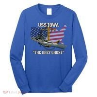 Uss Iowa Battleship Veterans Day Warship Bb61 FatherS Day Cute Gift Long Sleeve Shirt thumb 0