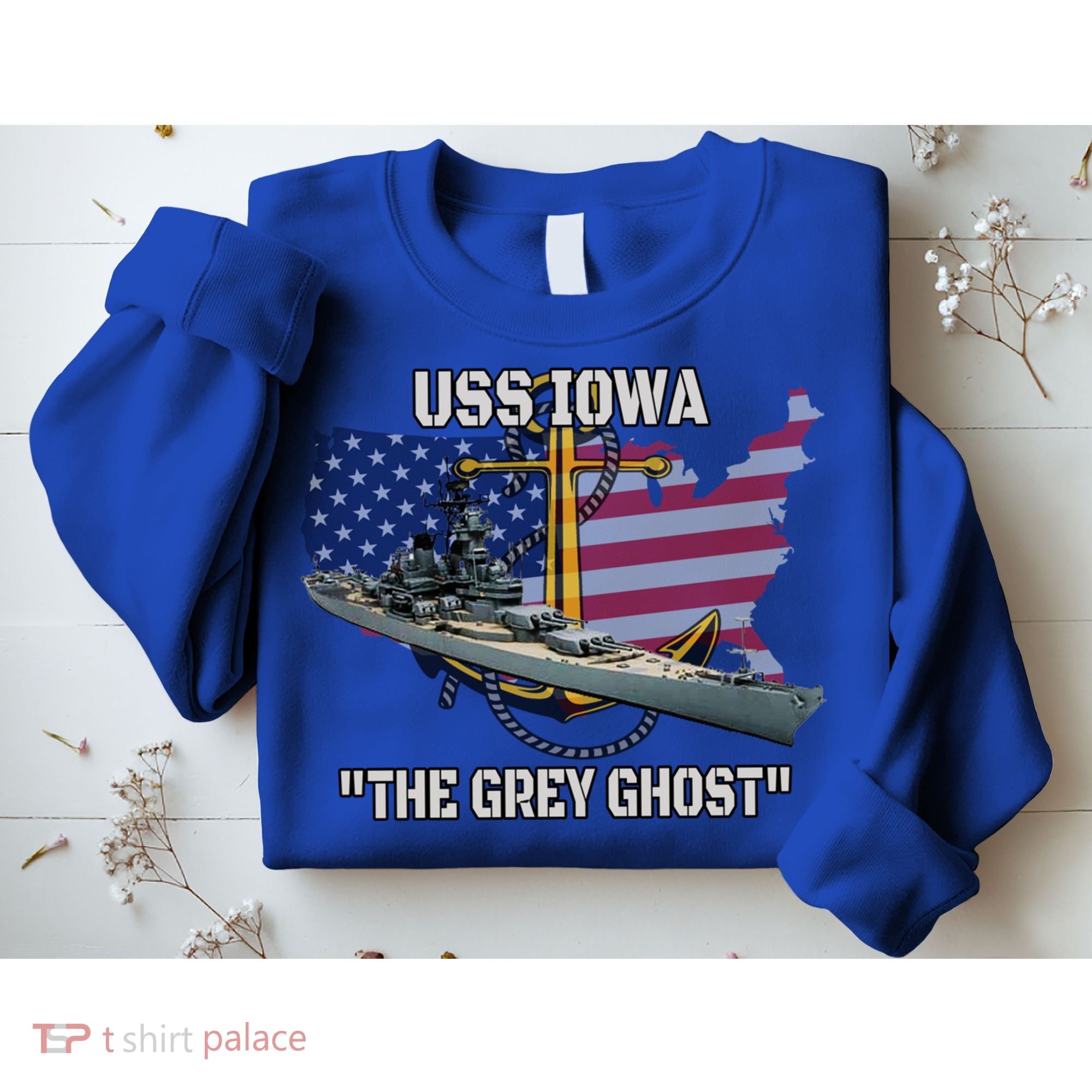 Uss Iowa Battleship Veterans Day Warship Bb61 FatherS Day Cute Gift Sweatshirt