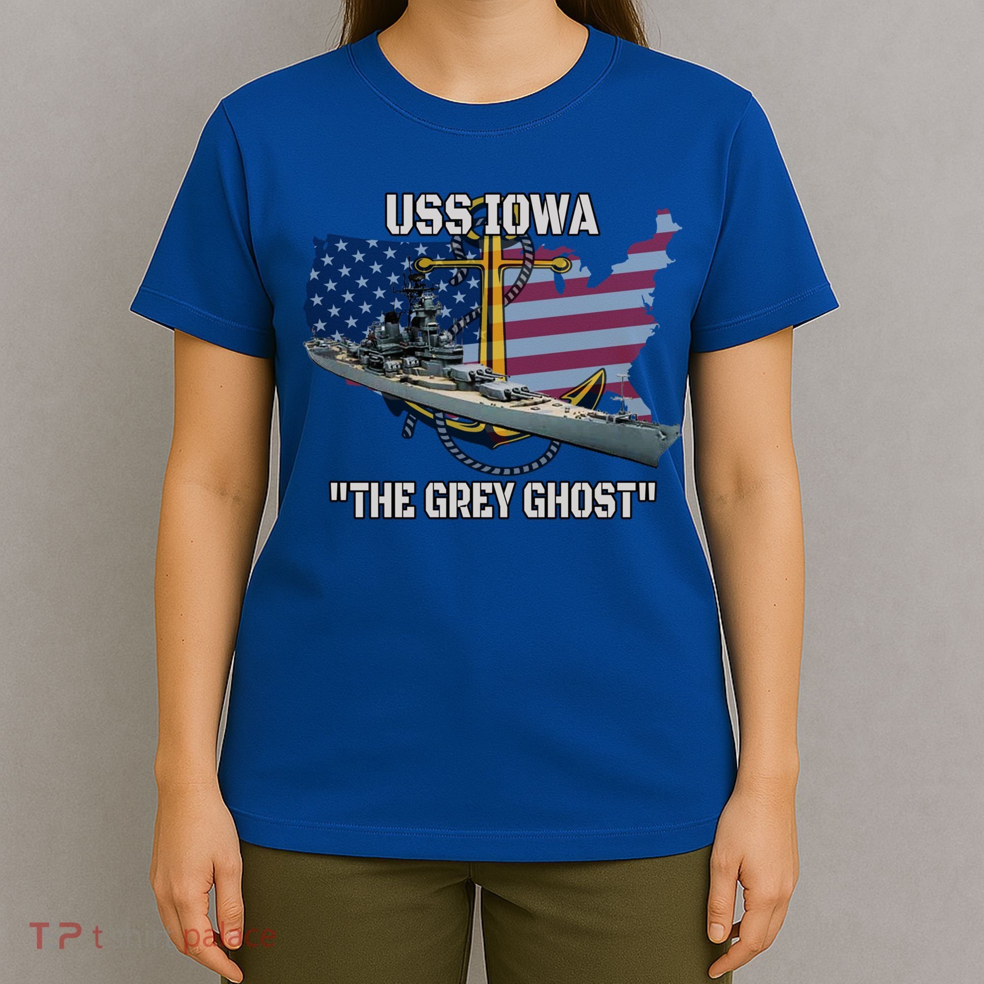 Uss Iowa Battleship Veterans Day Warship Bb61 FatherS Day Cute Gift T-Shirt