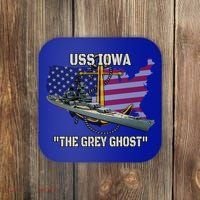 Uss Iowa Battleship Veterans Day Warship Bb61 FatherS Day Cute Gift Coaster thumb 0