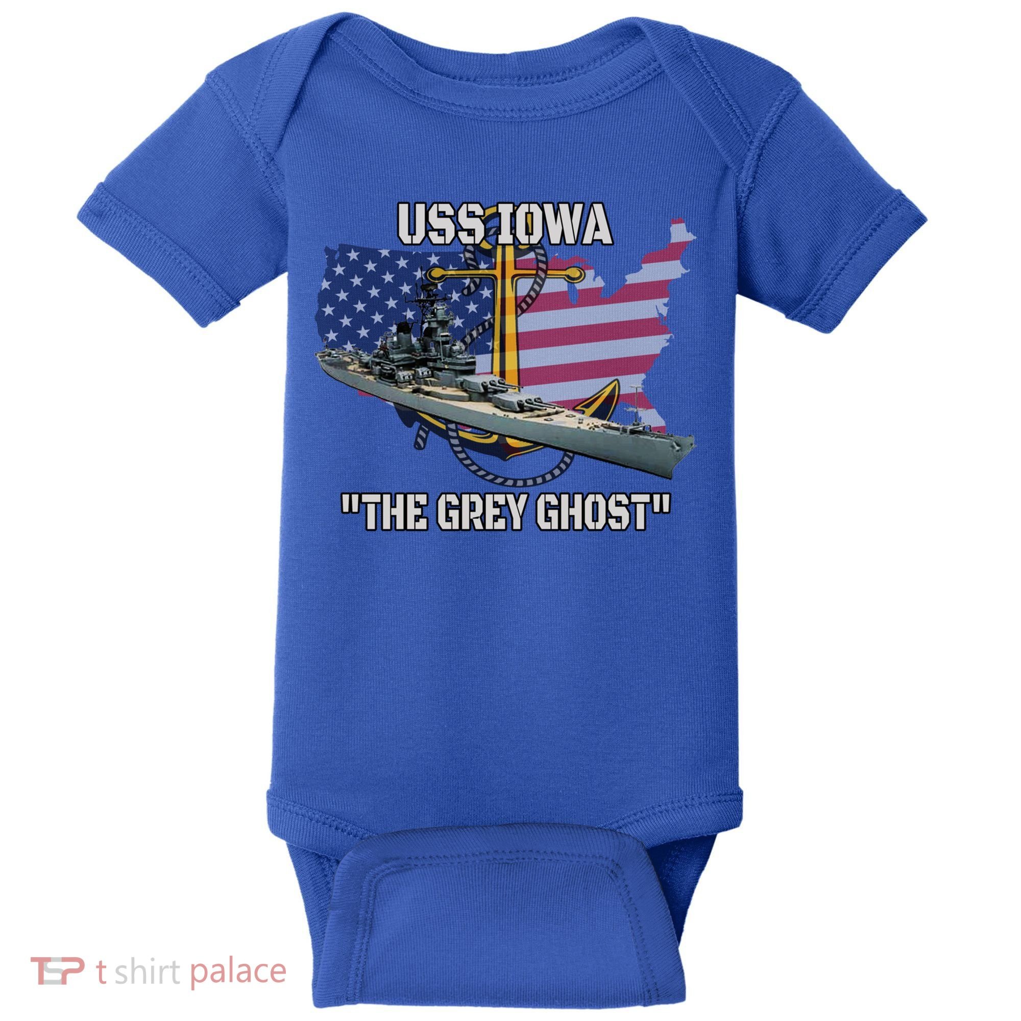Uss Iowa Battleship Veterans Day Warship Bb61 FatherS Day Cute Gift Baby Bodysuit