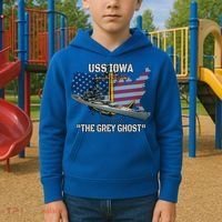Uss Iowa Battleship Veterans Day Warship Bb61 FatherS Day Cute Gift Kids Hoodie thumb 2