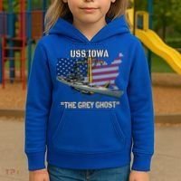 Uss Iowa Battleship Veterans Day Warship Bb61 FatherS Day Cute Gift Kids Hoodie thumb 3