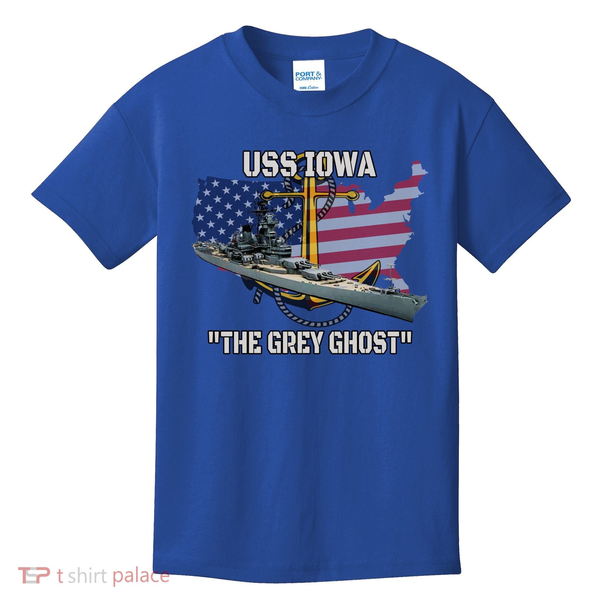 Uss Iowa Battleship Veterans Day Warship Bb61 FatherS Day Cute Gift Kids T-Shirt