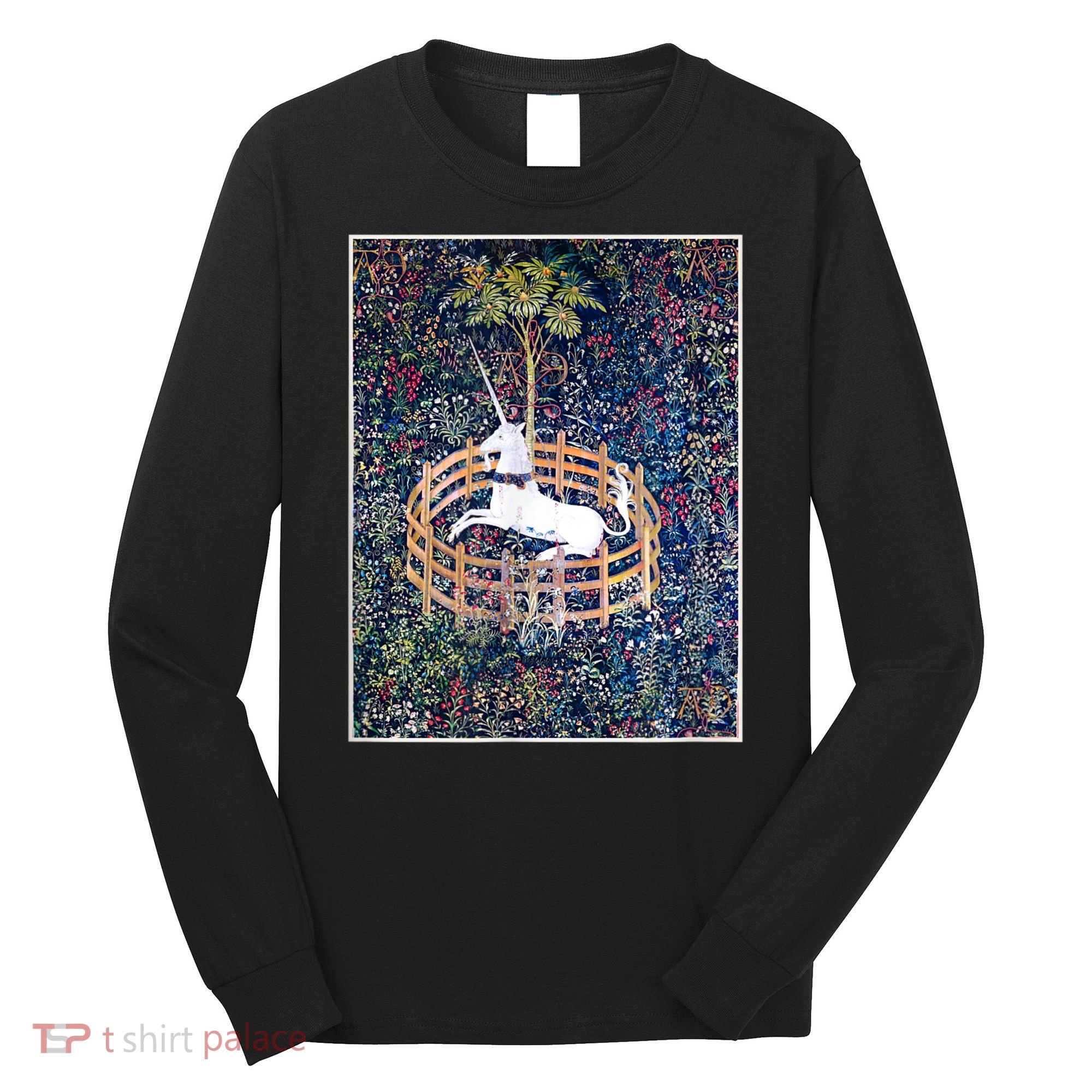 Unicorn In Captivity Medieval Renaissance Art Aesthetic Long Sleeve Shirt