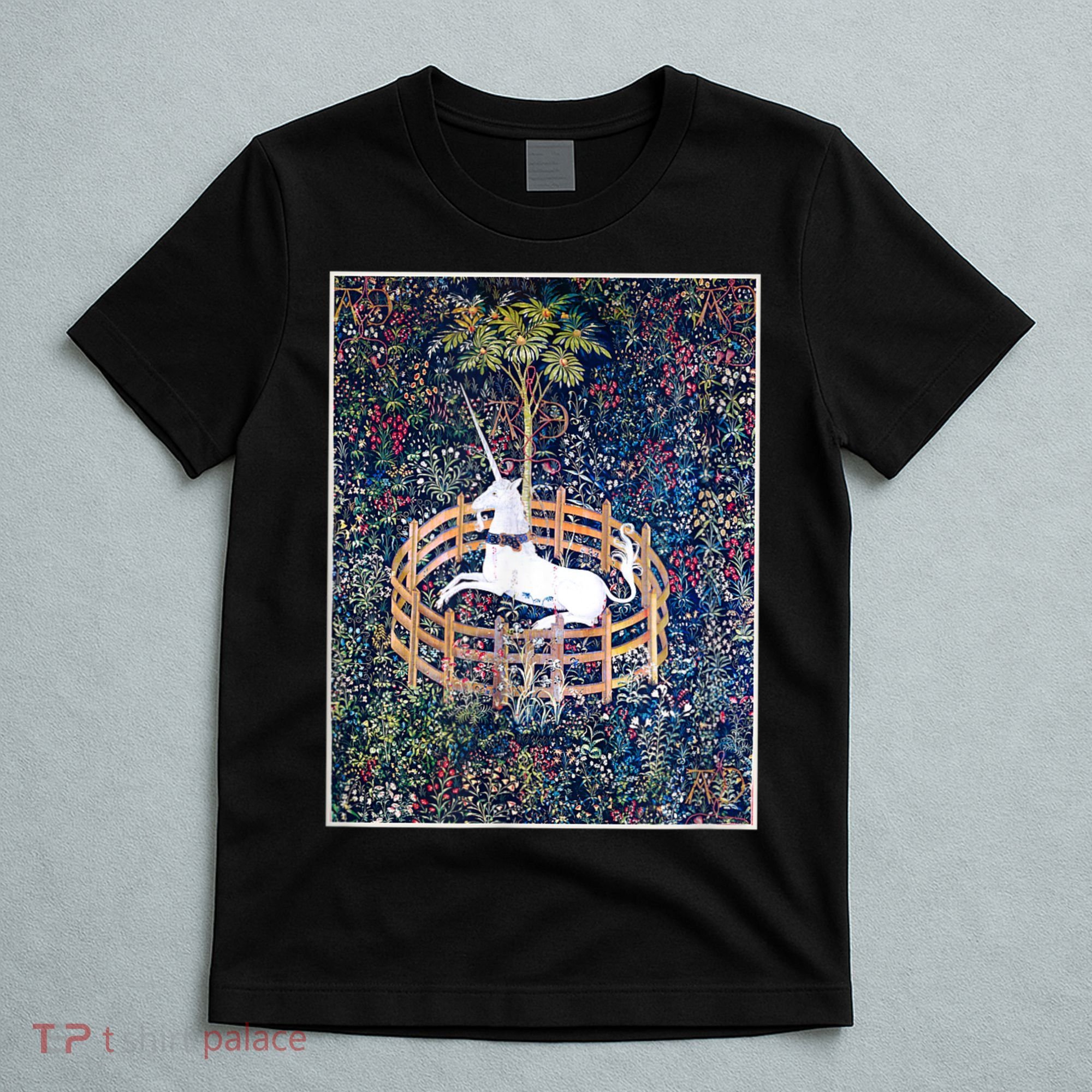 Unicorn In Captivity Medieval Renaissance Art Aesthetic T-Shirt