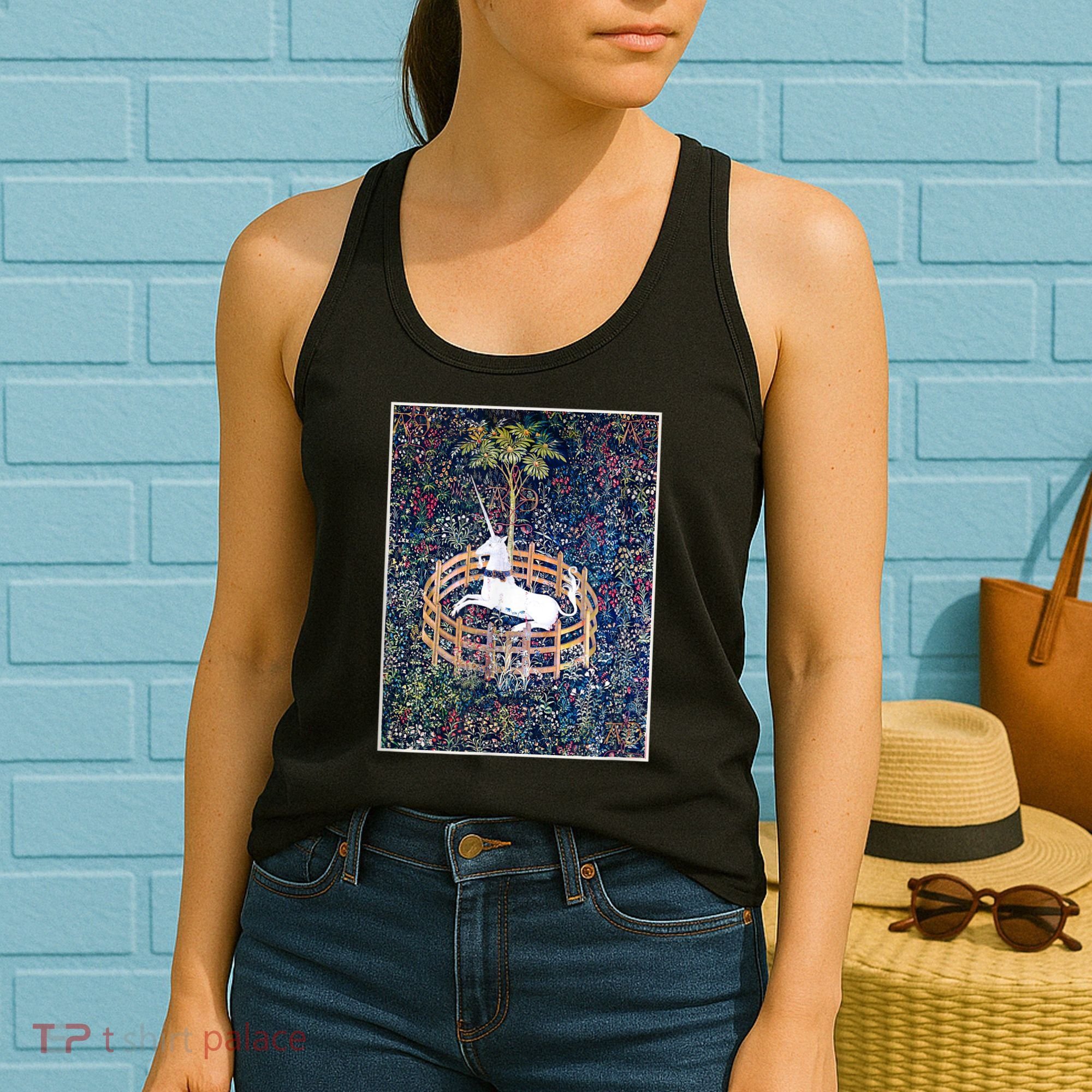 Unicorn In Captivity Medieval Renaissance Art Aesthetic Women's Tank Top