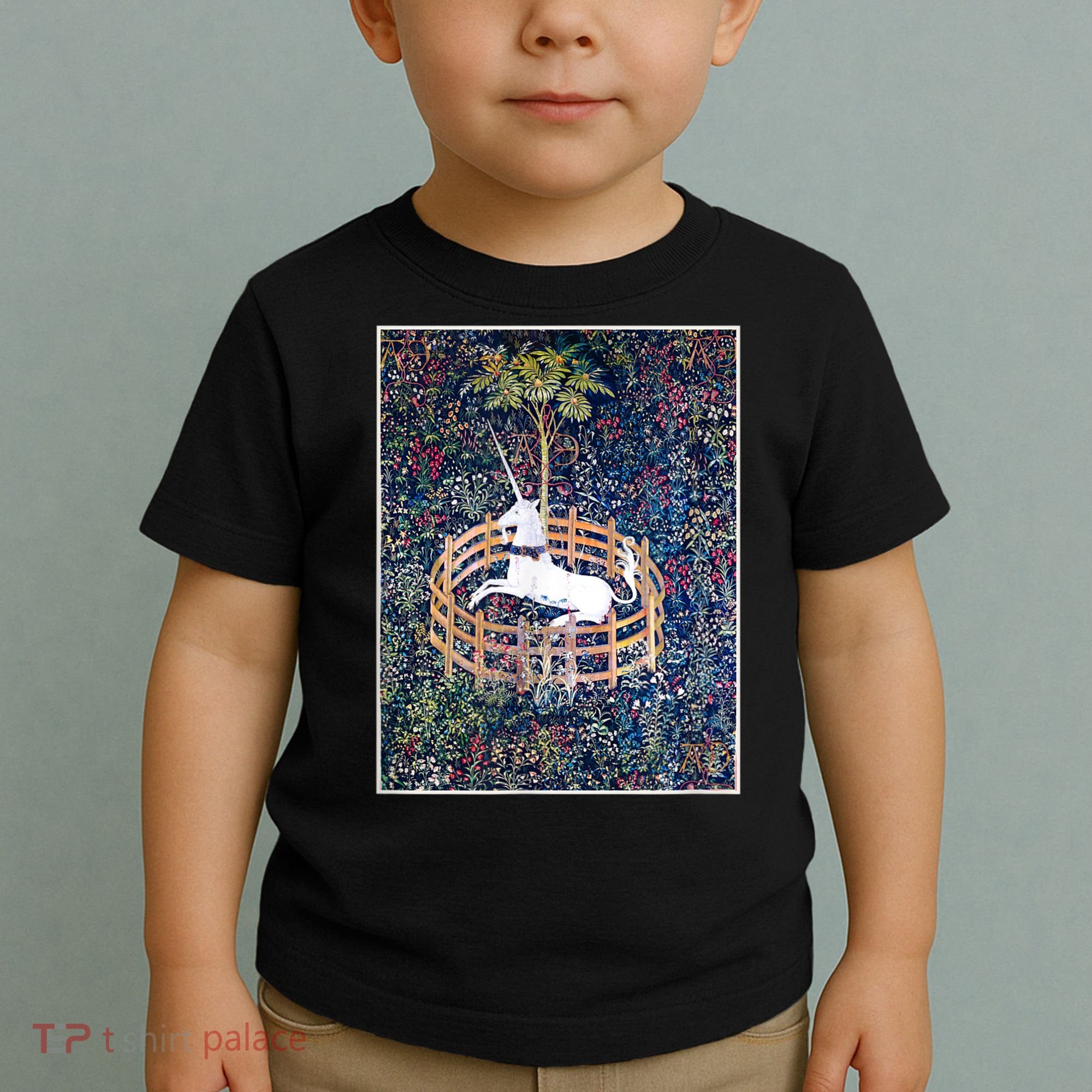 Unicorn In Captivity Medieval Renaissance Art Aesthetic Toddler T-Shirt