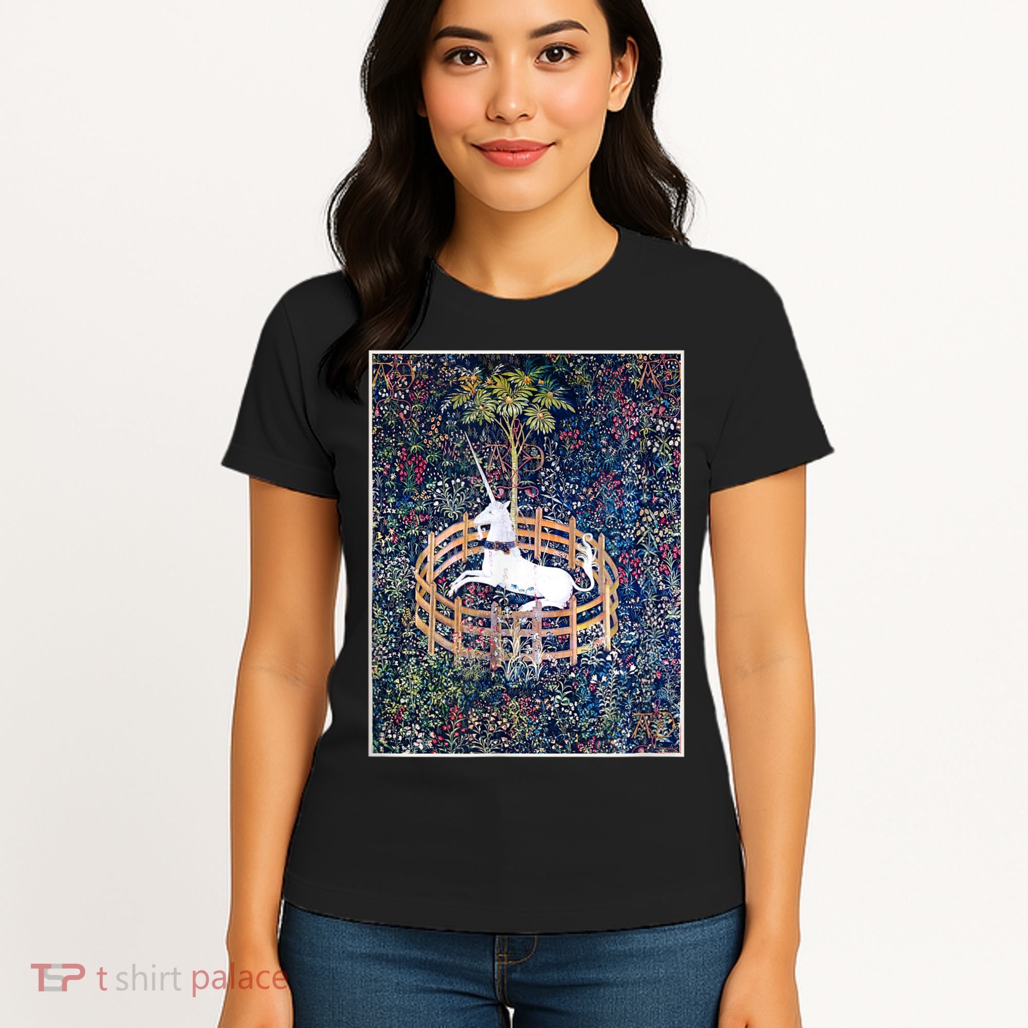 Unicorn In Captivity Medieval Renaissance Art Aesthetic Women's T-Shirt