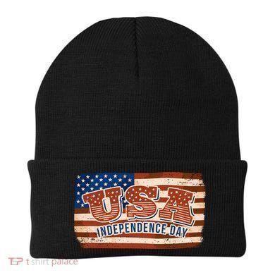 USA Independence Day Vintage Flag Beanie