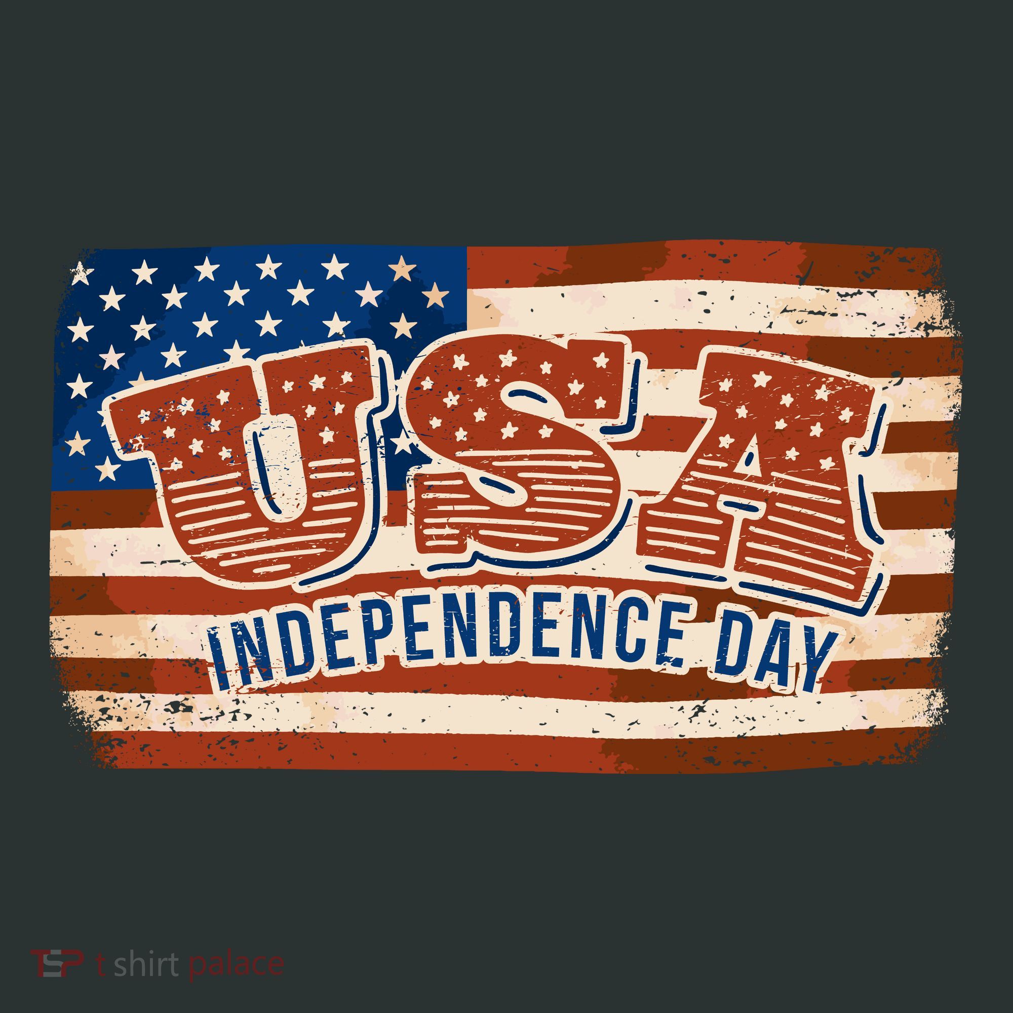 USA Independence Day Vintage Flag T-Shirt
