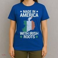 Usa Ireland Flag Heritage Made In America With Irish Parts Cool Gift T-Shirt thumb 4