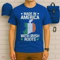 Usa Ireland Flag Heritage Made In America With Irish Parts Cool Gift T-Shirt thumb 6