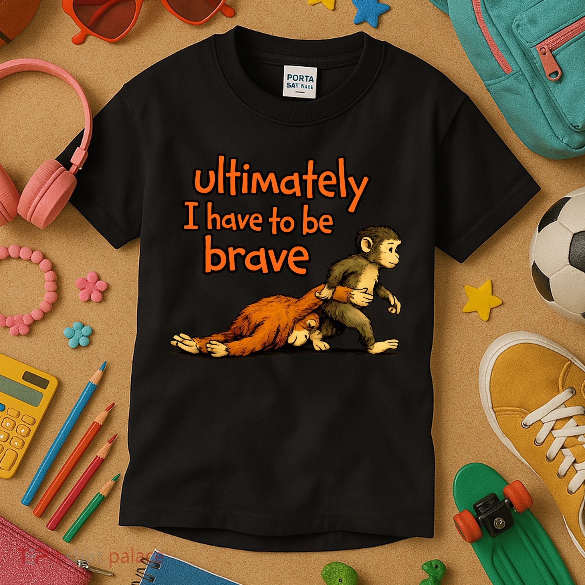 Ultimately I Have To Be Brave Monkey Punch Kids T-Shirt