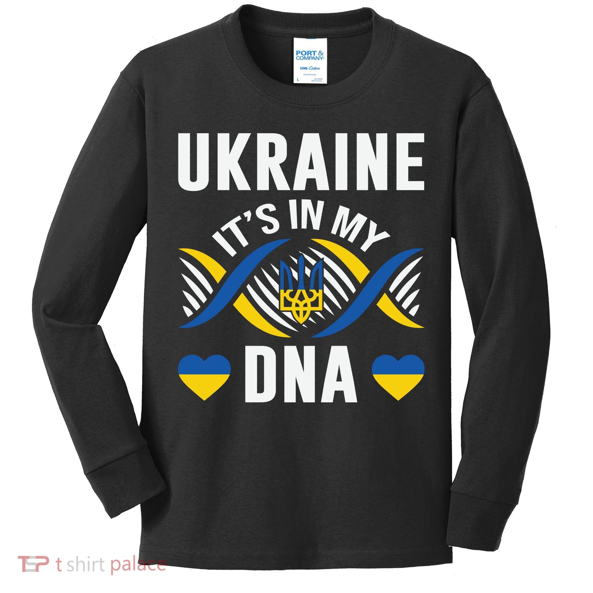 Ukraine Its In My DNA National Symbol Kids Long Sleeve Shirt