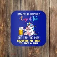 Unicorn I May Not Be Everyones Cup Of Tea Great Gift Coaster thumb 0