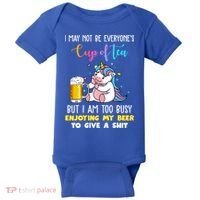 Unicorn I May Not Be Everyones Cup Of Tea Great Gift Baby Bodysuit thumb 0